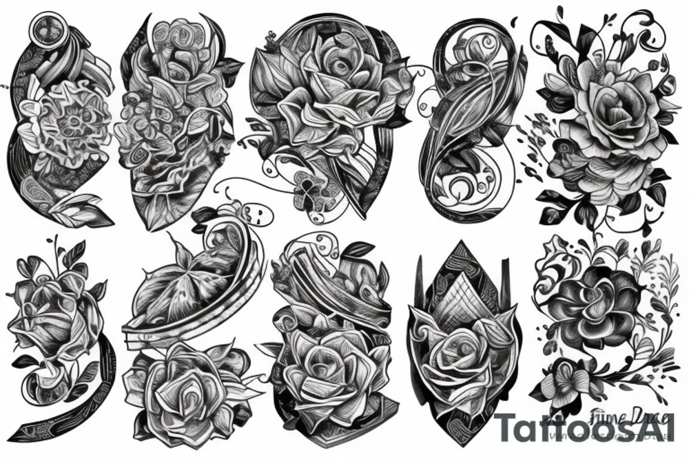 Elegant design with fine lines tattoo idea