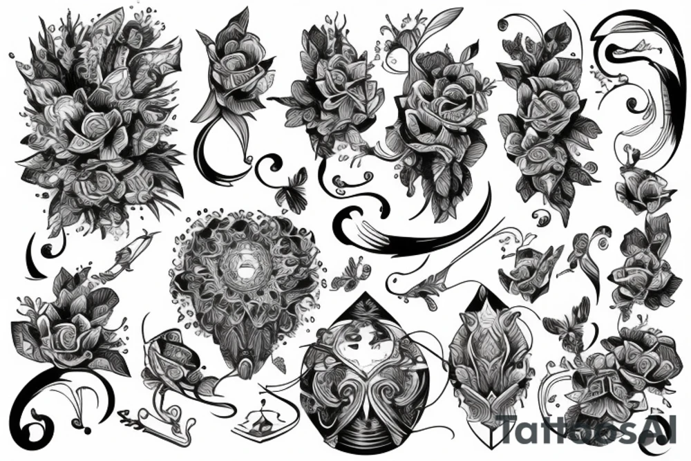 Elegant design with fine lines tattoo idea