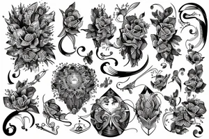 Elegant design with fine lines tattoo idea