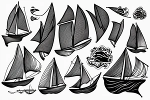 sailing boat with wind tattoo idea