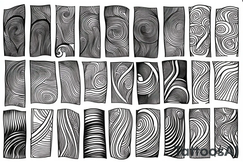 thin lines and waves arm tattoo idea