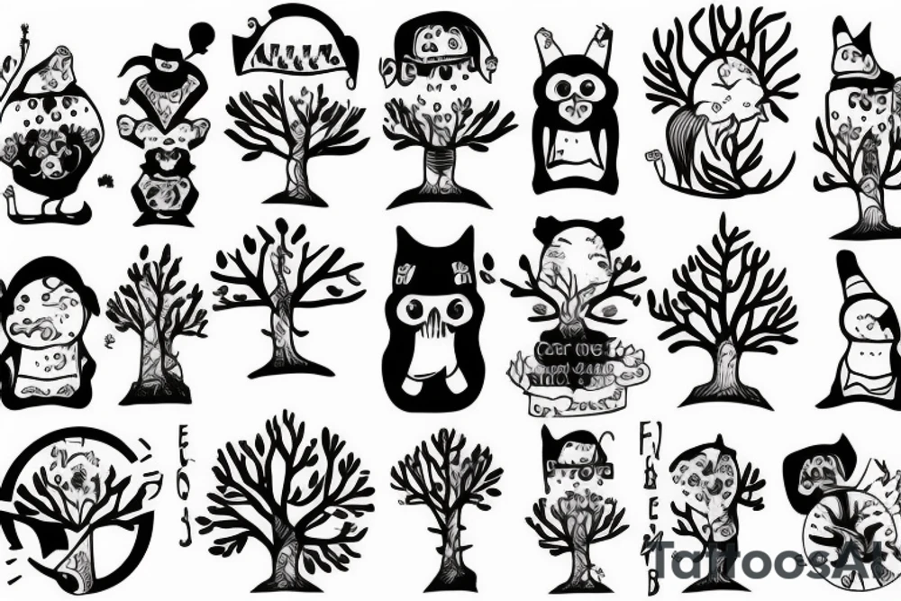 Family Treee banderole tattoo idea