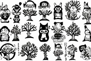 Family Treee banderole tattoo idea