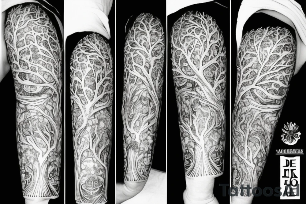 Family Treee banderole tattoo idea