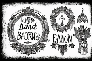 Einen Baum mit Banderolen und Familien dingen tattoo idea