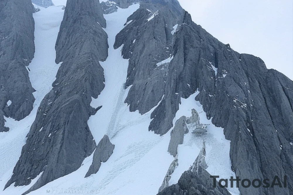 shoulder sleeve tattoo featuring an ascending japanese dragon that is wrapped around aiguille du midi in chamonix (see https://images.app.goo.gl/RYUNNKAjVmQKEBw89 , https://images.app.goo.gl/w6teereZoZyfaoJW6 , https://images.app.goo.gl/mpeEbDtEkAfNdV379) 
winter
trippy
acid
dragon to be moving upwards tattoo idea