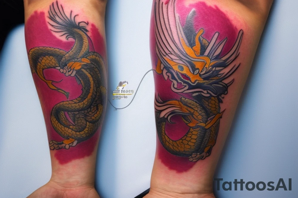 shoulder sleeve tattoo featuring an ascending Japanese dragon with silk like hair that is wrapped around the mountain Aiguille du midi in Chamonix (see https://images.app.goo.gl/RYUNNKAjVmQKEBw89 , https://images.app.goo.gl/w6teereZoZyfaoJW6 , https://images.app.goo.gl/mpeEbDtEkAfNdV379) 
winter
dragon to be moving upwards
Background mountains tattoo idea