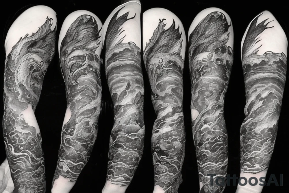 tattoo featuring an ascending dragon with silk-like hair and long claws on feet
dragon is to be clawing a mountain with rocks breaking from the dragon's claws as it climbs
high detail
energetic
proud tattoo idea