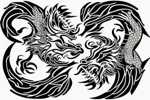 dragon and lion yin and yang tattoo idea