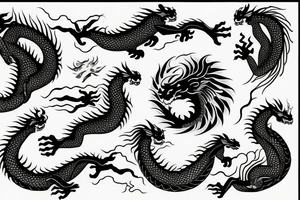 dragon and lion
 yin and yang tattoo idea