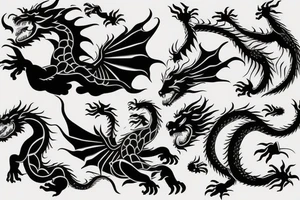 dragon and lion
 yin and yang tattoo idea