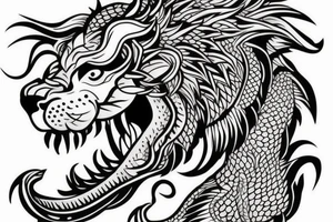 lions head with dragons head piece

like https://www.pinterest.com/pin/3448137206878641/ tattoo idea