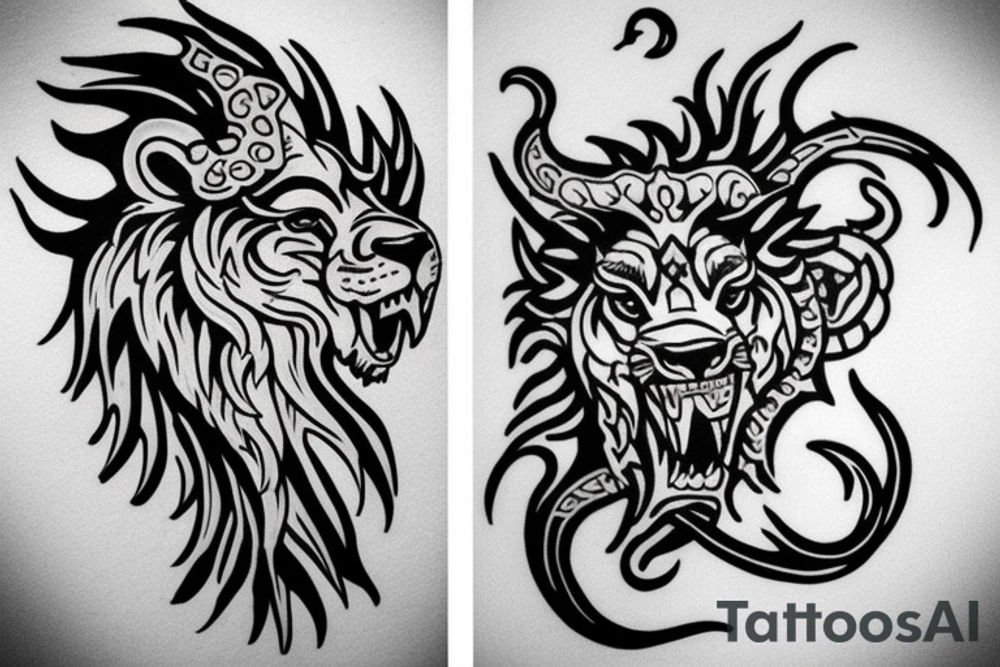 lions head with dragons head piece
like https://www.pinterest.com/pin/3448137206878641/ tattoo idea lions head with dragons head piece
like https://www.pinterest.com/pin/3448137206878641/ tattoo idea
