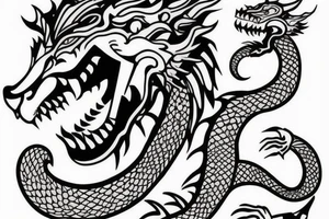 lions head with dragons head piece

like https://www.pinterest.com/pin/3448137206878641/ tattoo idea