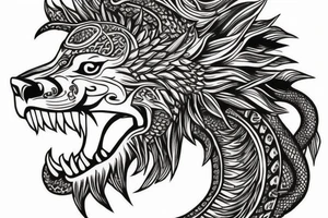 lions head with dragons head piece

like https://www.pinterest.com/pin/586945763960465815/ tattoo idea