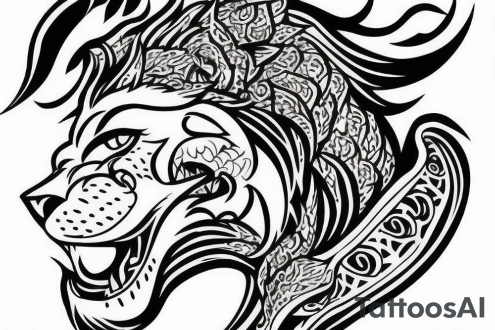 lions head with dragons head piece
like https://www.pinterest.com/pin/586945763960465815/ tattoo idea lions head with dragons head piece
like https://www.pinterest.com/pin/586945763960465815/ tattoo idea