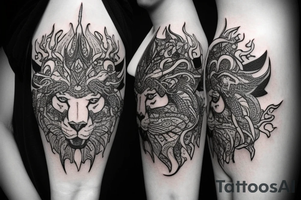 lions head wearing dragons head piece
like https://www.pinterest.com/pin/586945763960465815/ tattoo idea lions head wearing dragons head piece
like https://www.pinterest.com/pin/586945763960465815/ tattoo idea
