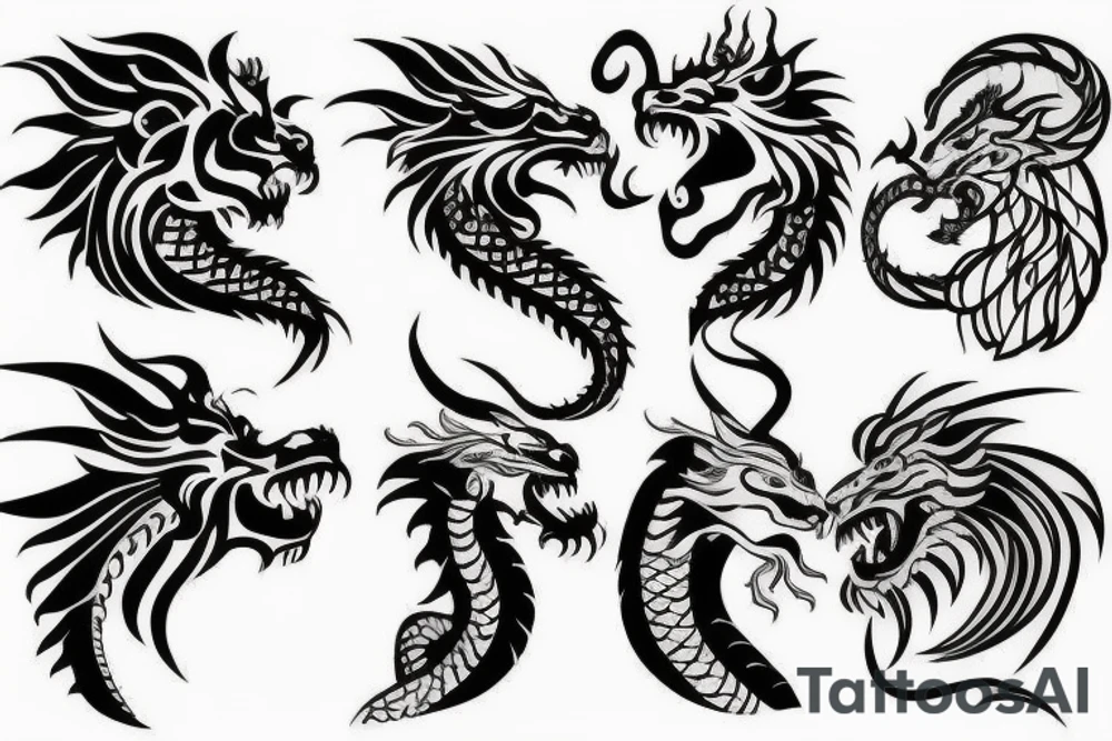 lions head wearing dragon head piece
like https://www.pinterest.com/pin/586945763960465815/ tattoo idea