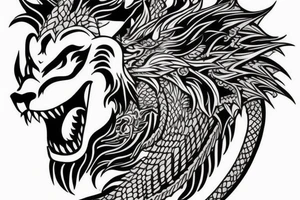lions head wearing dragon head piece

like https://www.pinterest.com/pin/586945763960465815/ tattoo idea