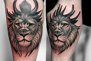 lions head wearing dragon headpiece

like https://www.pinterest.com/pin/586945763960465815/

https://www.pinterest.com/pin/854980310528625227/ tattoo idea