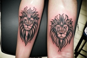 lions head wearing dragon headpiece

like https://www.pinterest.com/pin/586945763960465815/

https://www.pinterest.com/pin/854980310528625227/ tattoo idea