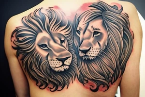 lion wearing dragon as a headpiece

like https://www.pinterest.com/pin/586945763960465815/

https://www.pinterest.com/pin/854980310528625227/ tattoo idea