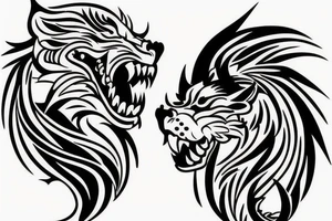 lion wearing a dragon

like https://www.pinterest.com/pin/586945763960465815/ tattoo idea