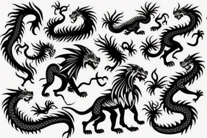 lion wearing a dragon

like https://www.pinterest.com/pin/586945763960465815/ tattoo idea