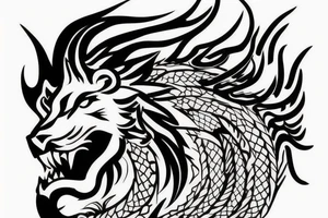 lion wearing a dragon

like https://www.pinterest.com/pin/586945763960465815/ tattoo idea