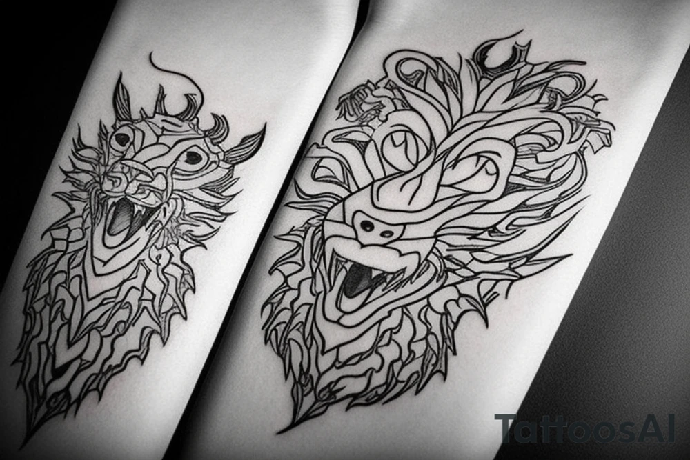 lion wearing a dragon
like https://www.pinterest.com/pin/586945763960465815/ tattoo idea lion wearing a dragon
like https://www.pinterest.com/pin/586945763960465815/ tattoo idea