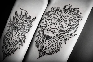 lion wearing a dragon

like https://www.pinterest.com/pin/586945763960465815/ tattoo idea