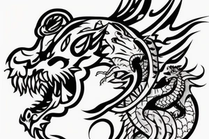 lion wearing a dragon

like https://www.pinterest.com/pin/586945763960465815/ tattoo idea