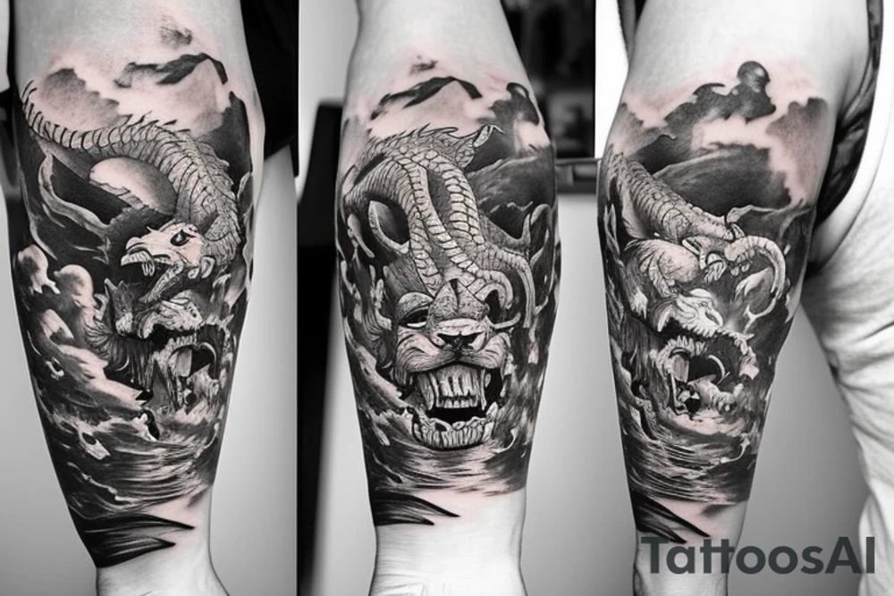 lions head ontop of a dragons head on top of a tower
like https://www.pinterest.com/pin/586945763960465815/ tattoo idea lions head ontop of a dragons head on top of a tower
like https://www.pinterest.com/pin/586945763960465815/ tattoo idea