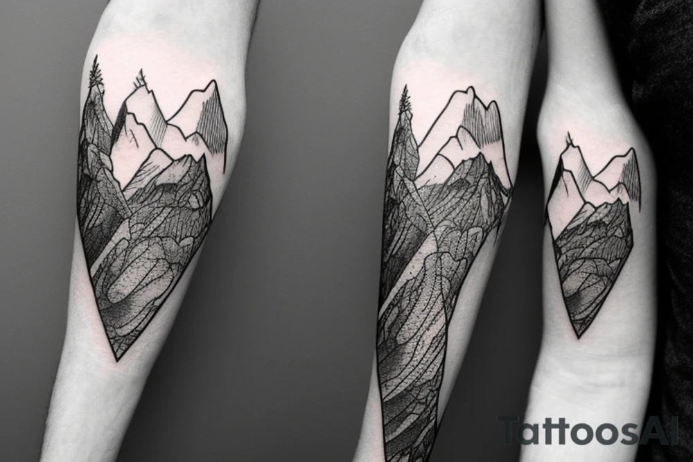 dragons drawn as a mountain ridge line tattoo idea dragons drawn as a mountain ridge line tattoo idea