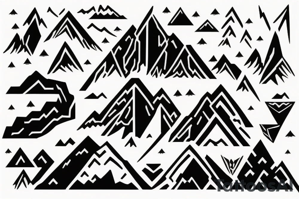 dragons as a mountain ridge line tattoo idea