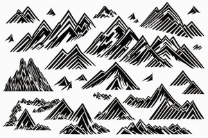 a mountain ridge line that is drawn as individual dragons tattoo idea