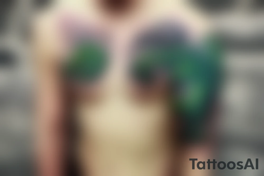 shoulder sleeve tattoo green japanese  dragon rock climbing moutain with long sharp claws breaking rocks away, silky hair

https://images.app.goo.gl/b7mZwAup5FWrHbAQ6

high detail
short hair
abstract empty spaces
hidden pictures
fog tattoo idea