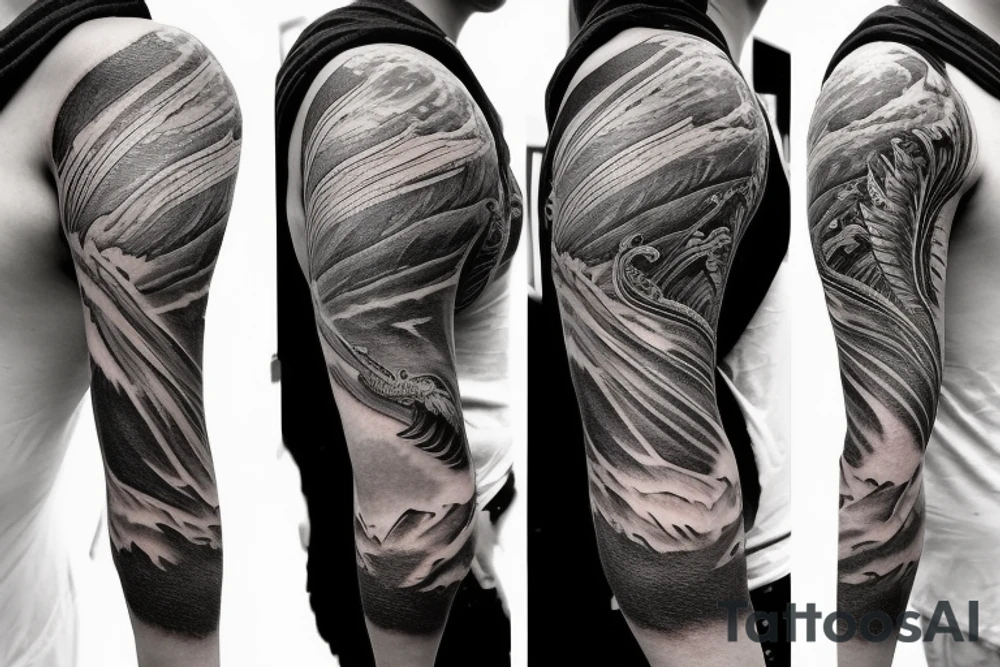 shoulder sleeve tattoo japanese  dragon rock climbing moutain with long sharp claws breaking rocks away, silky hair

https://images.app.goo.gl/b7mZwAup5FWrHbAQ6

high detail
short hair
abstract empty spaces
hidden pictures
fog tattoo idea
