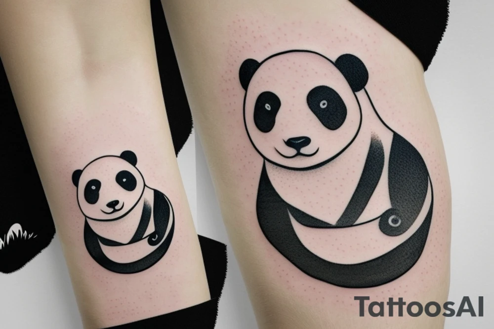 surfing panda tattoo idea