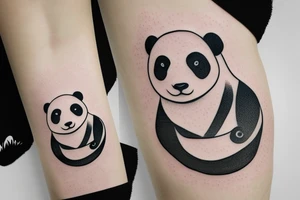 surfing panda tattoo idea