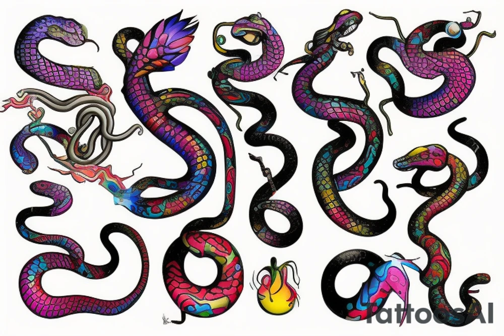 snake
colourful
spray paint tattoo idea