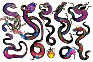 snake
colourful
spray paint tattoo idea