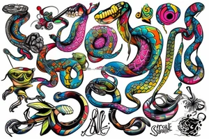 snake
colourful
spray paint tattoo idea