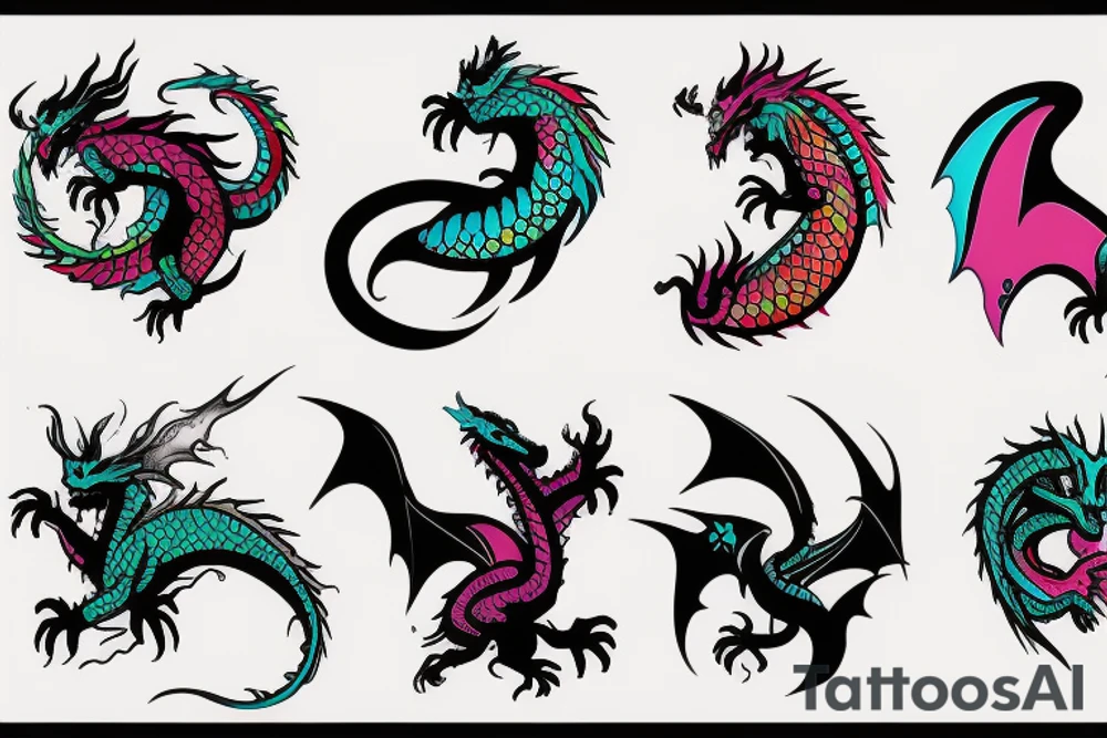 dragon
colourful
spray paint tattoo idea