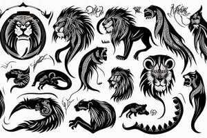 maori lion
long hair
sharp teeth tattoo idea