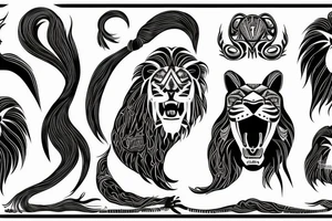 maori lion
long hair
sharp teeth tattoo idea