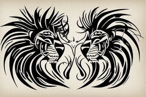 maori lion
long hair
sharp teeth tattoo idea