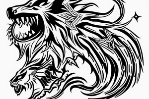 maori lion and dragon

long hair
sharp teeth tattoo idea