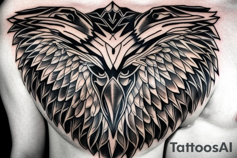 eagle on man chest tattoo idea