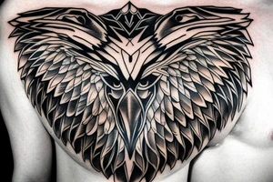 eagle on man chest tattoo idea